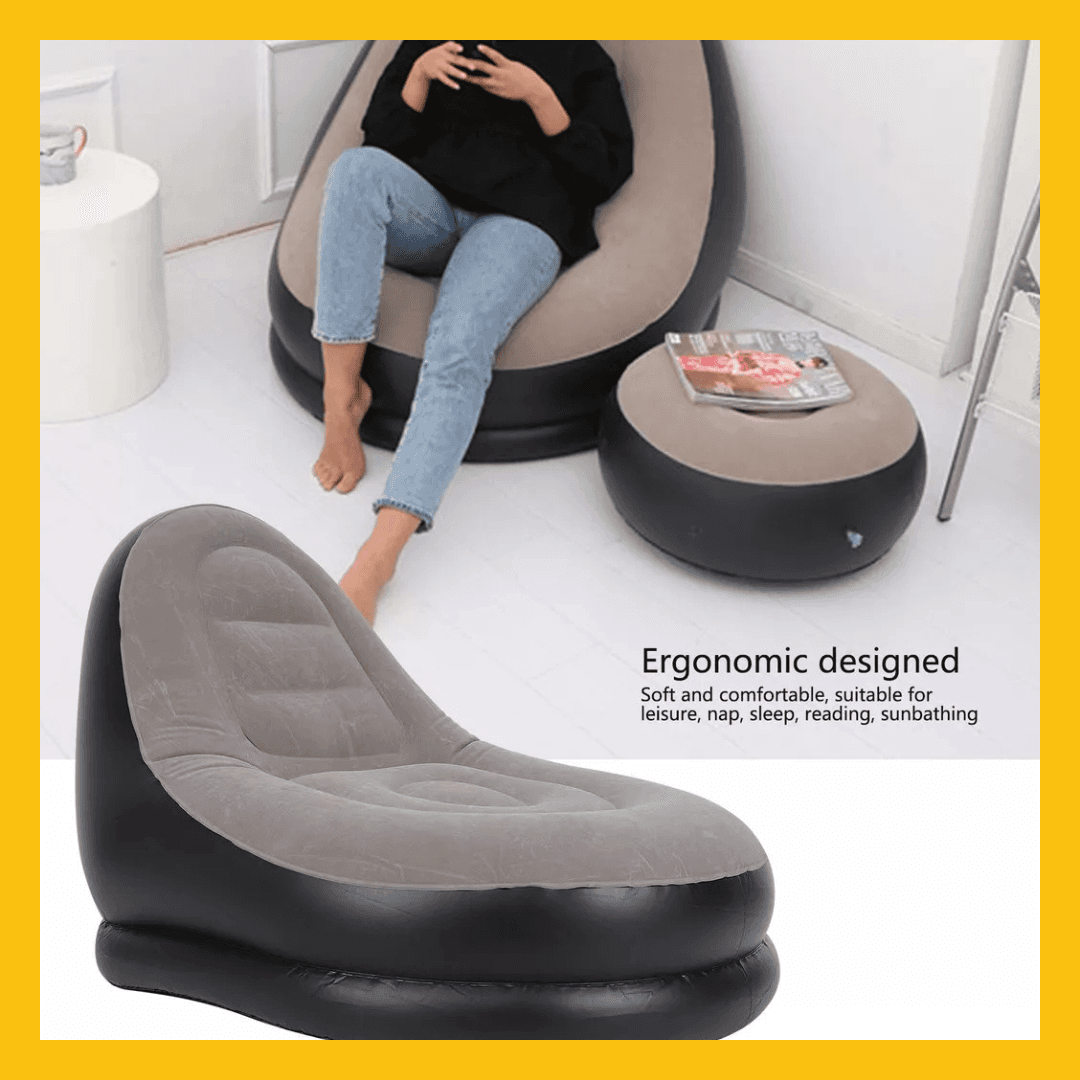 Sillon Inflable Portatil Con Reposa Pies