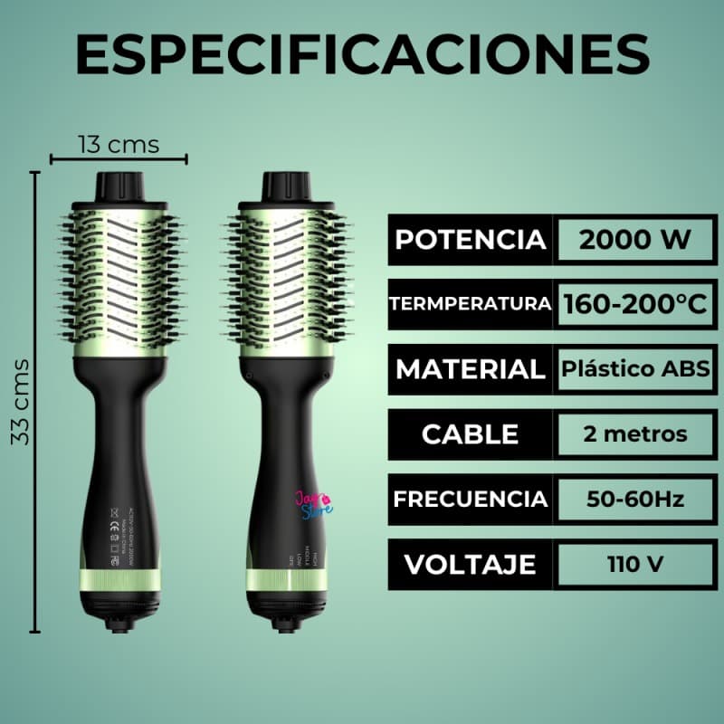 Cepillo Secador Alisador Aguacate 3D