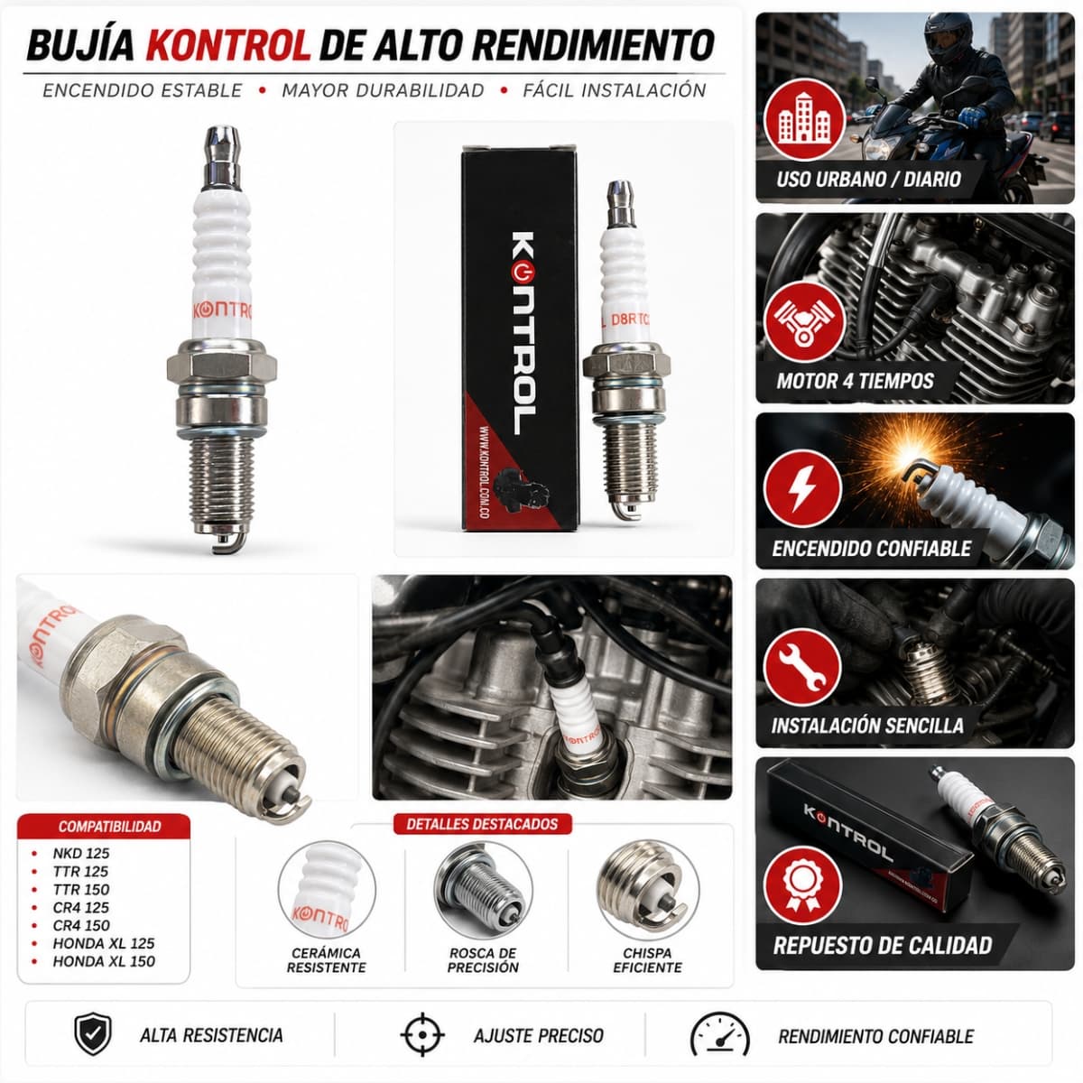  Bujia Kontrol D8RTC Original Moto