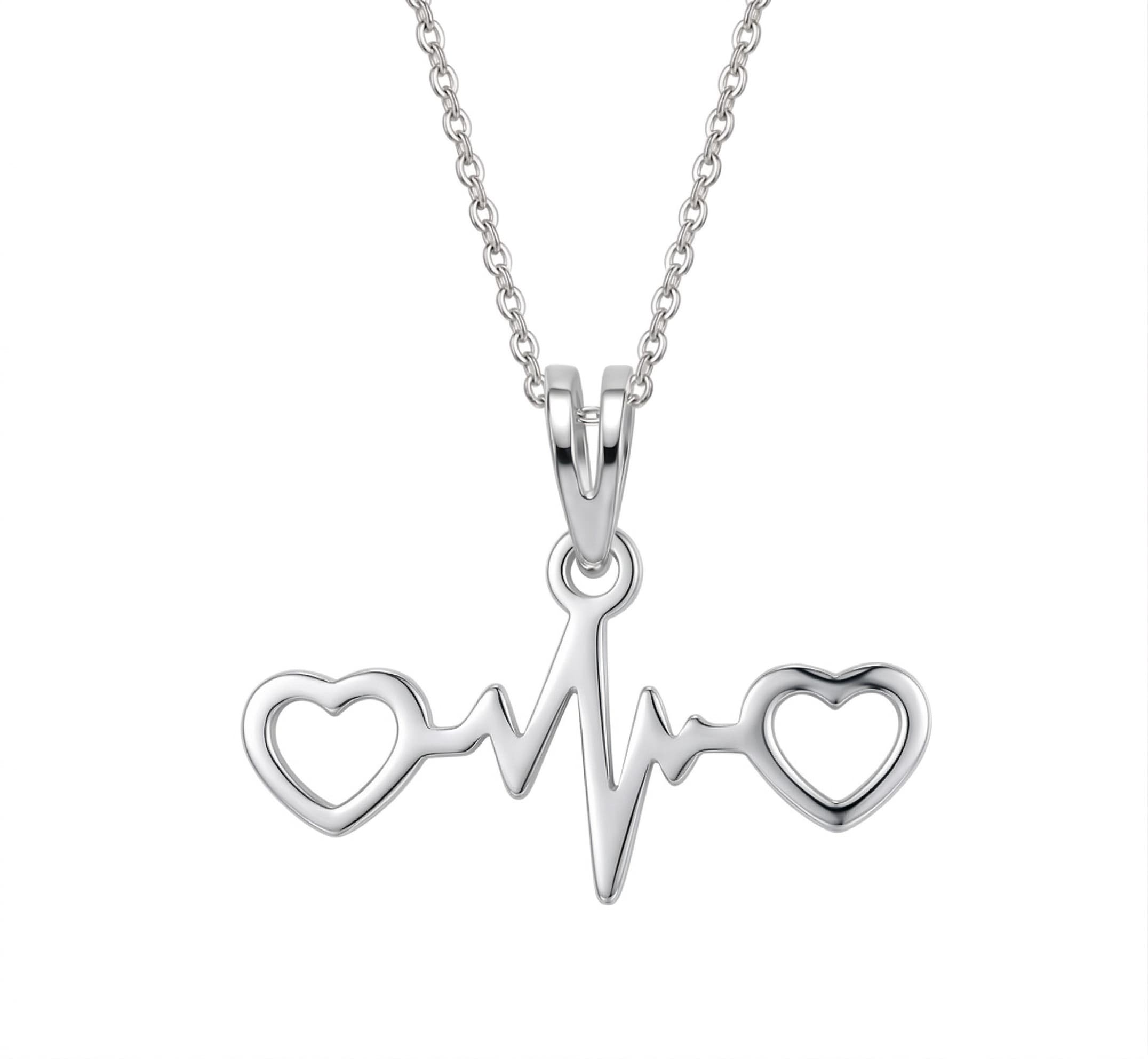 CADENA-DIJE LINEA DE LA VIDA CON CORAZON