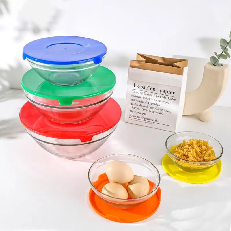 Juego De 5 Tazones De Vidrio Para Alimen