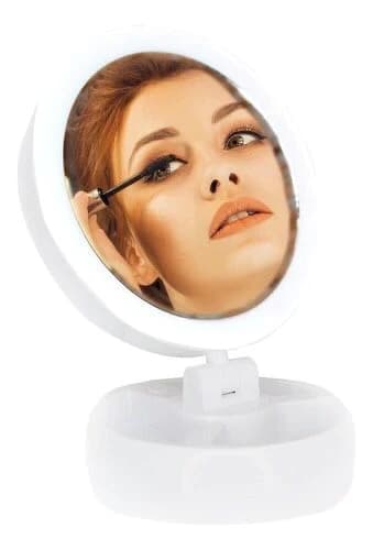 Espejo Led Recargable Jg-388 Con Aumento