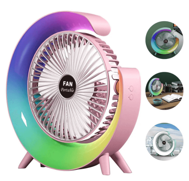 VENTILADOR MESA RGB
