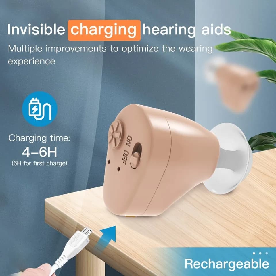 Audífono recargable, amplificador de sonido para la sordera