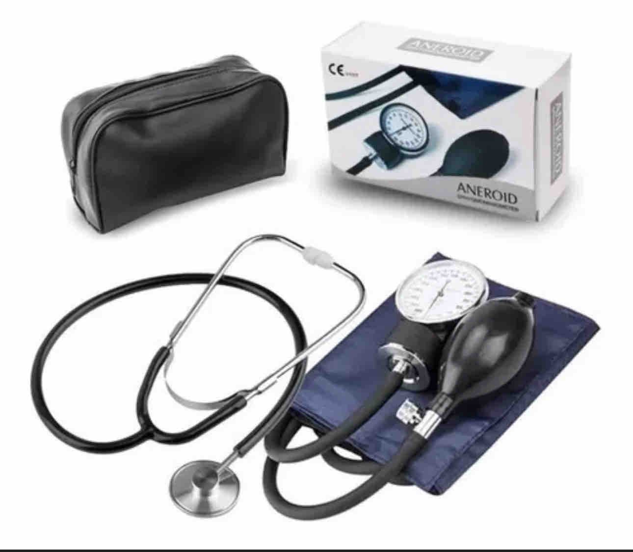  Kit de tensiómetro manual + fonendoscopio con maleta de transporte