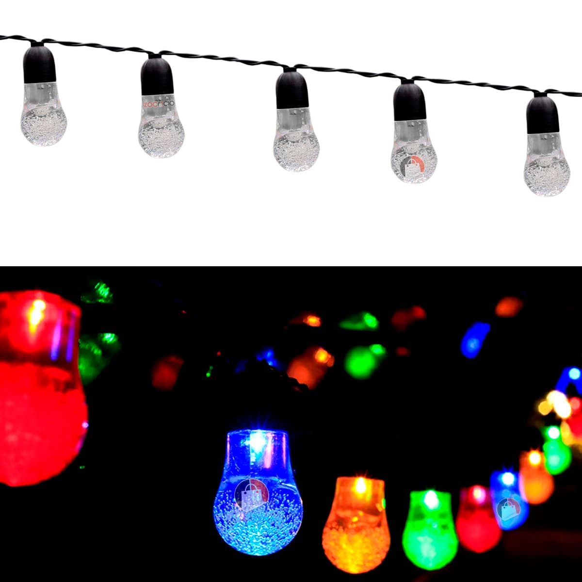 Luces Burbujas Globo Cristal Solar Luces