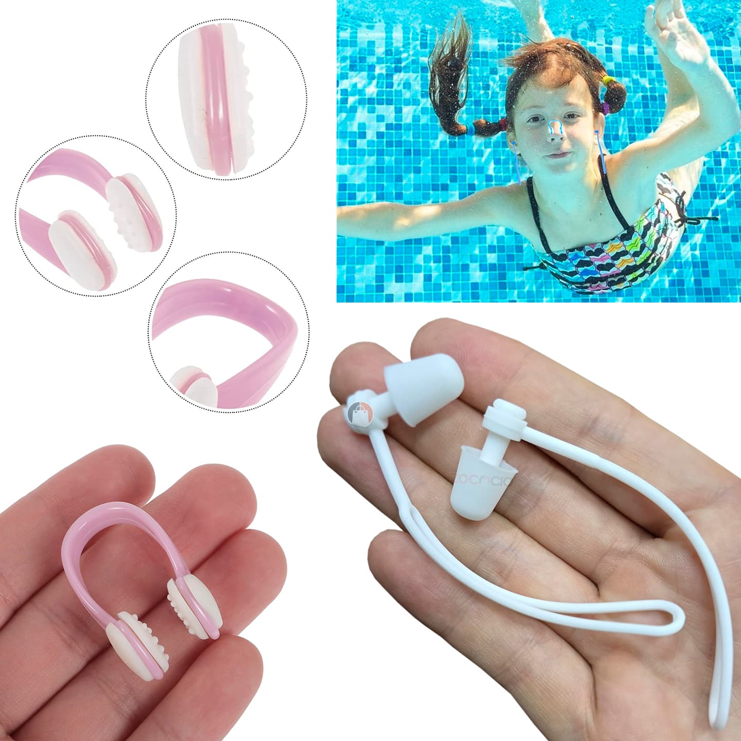 Tapones Para Oídos Y Nariz Natación Silicona
