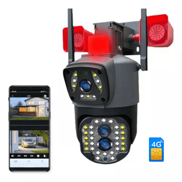 A124 camara 4g ptz 360º exterior sirena
