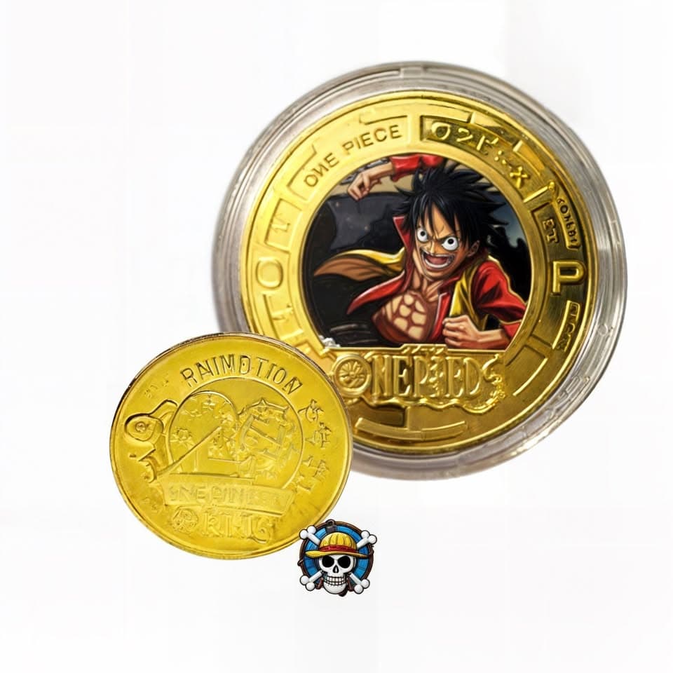 Moneda Coleccionable De One piece En Acero Con Estuche