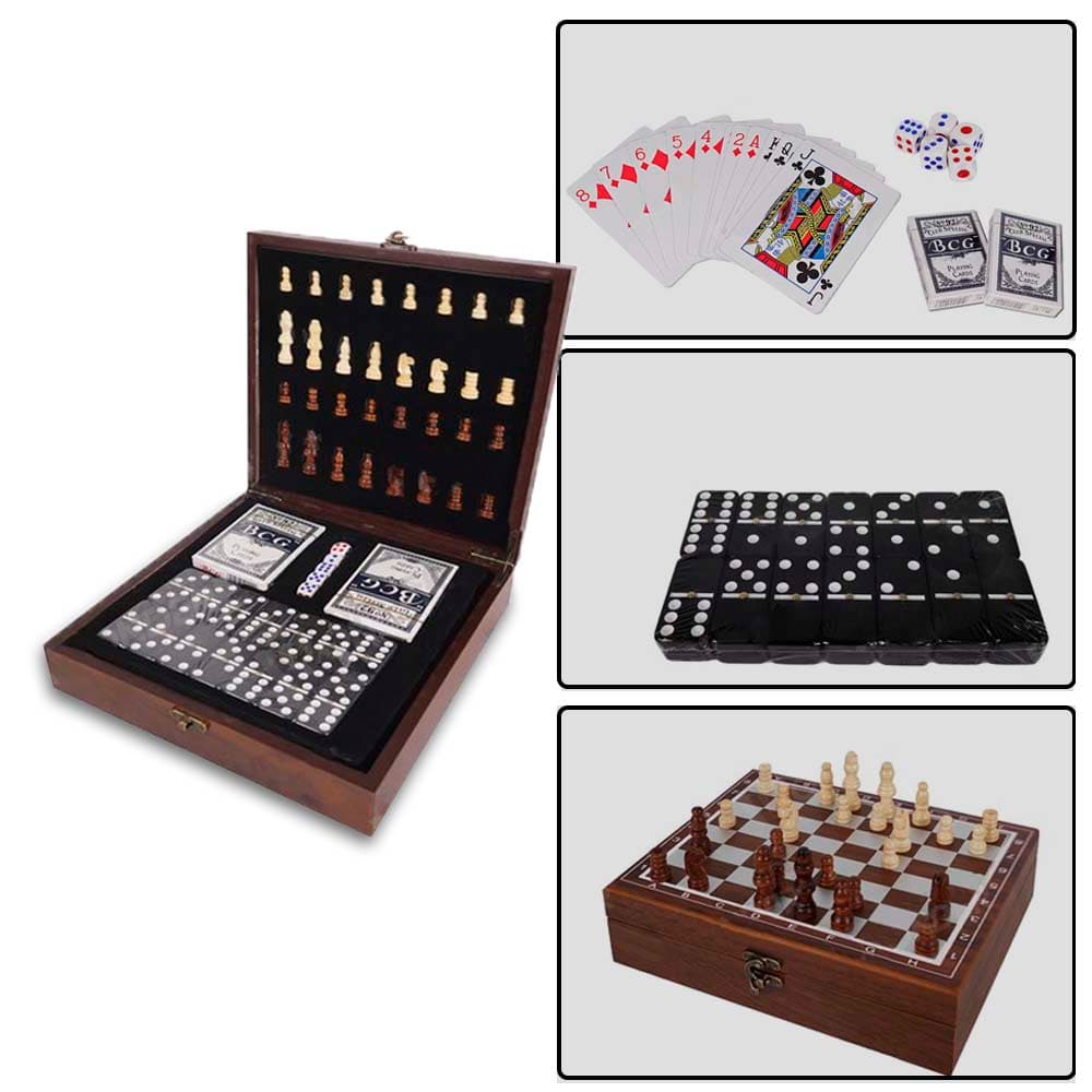Juego de Ajedrez 4 en 1 Domino Carta