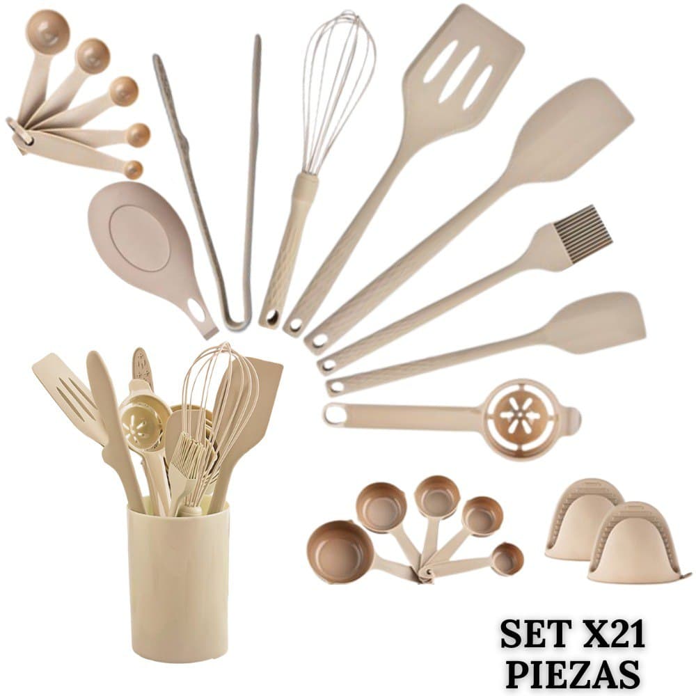 Set De Utensilios Para Cocina X21 Beige