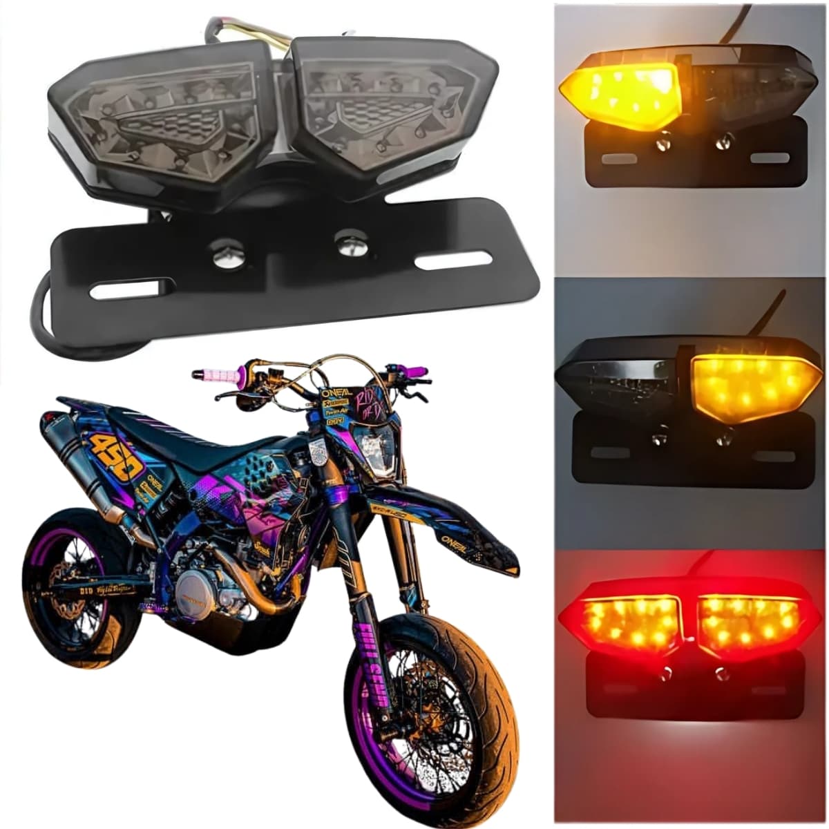 Stop led integrado nkd moto universal 