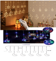 Cortina Luces de Luna estrellas 3M USB