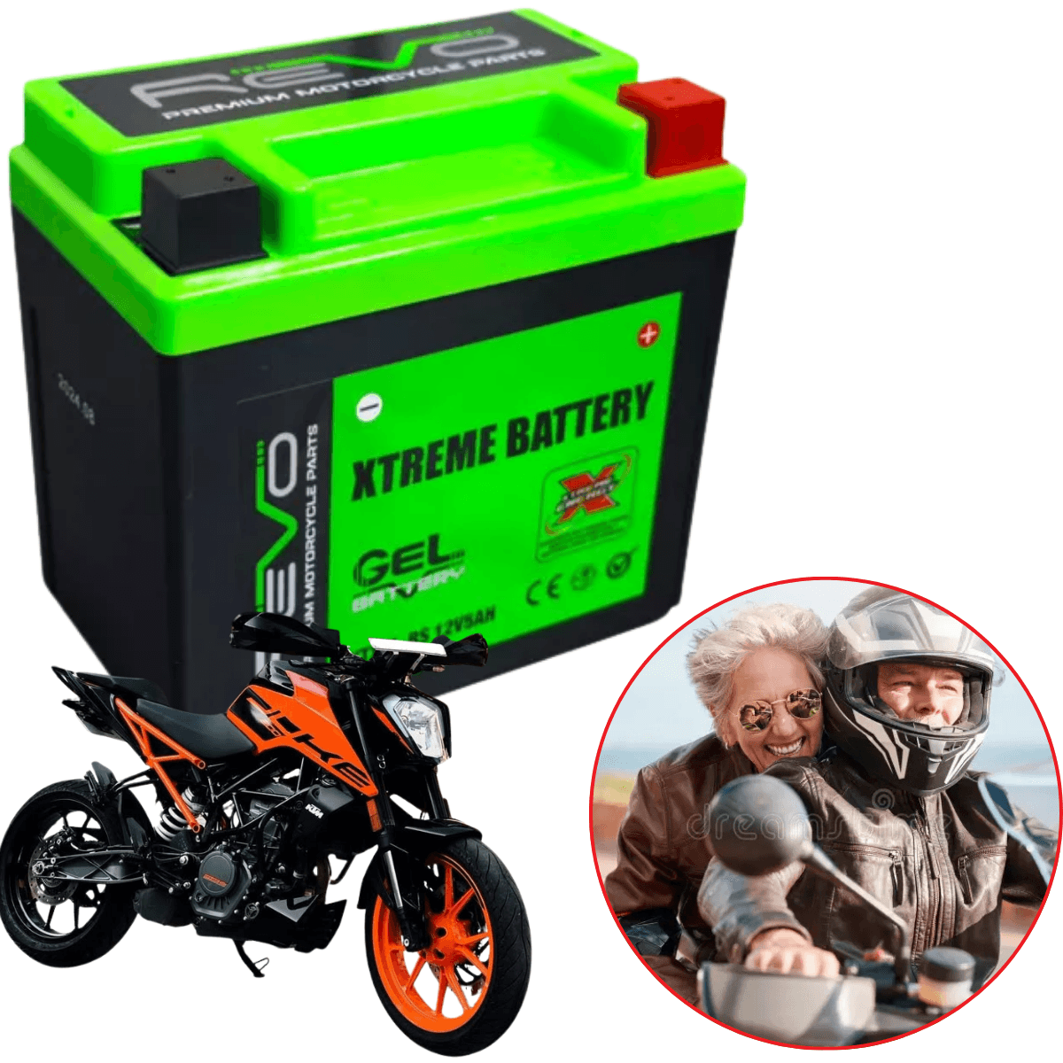 Bateria revo gel ytz12s motos pulsar 