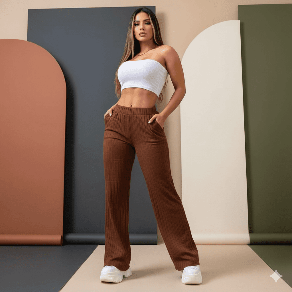 Pantalon Acanalado en Rib