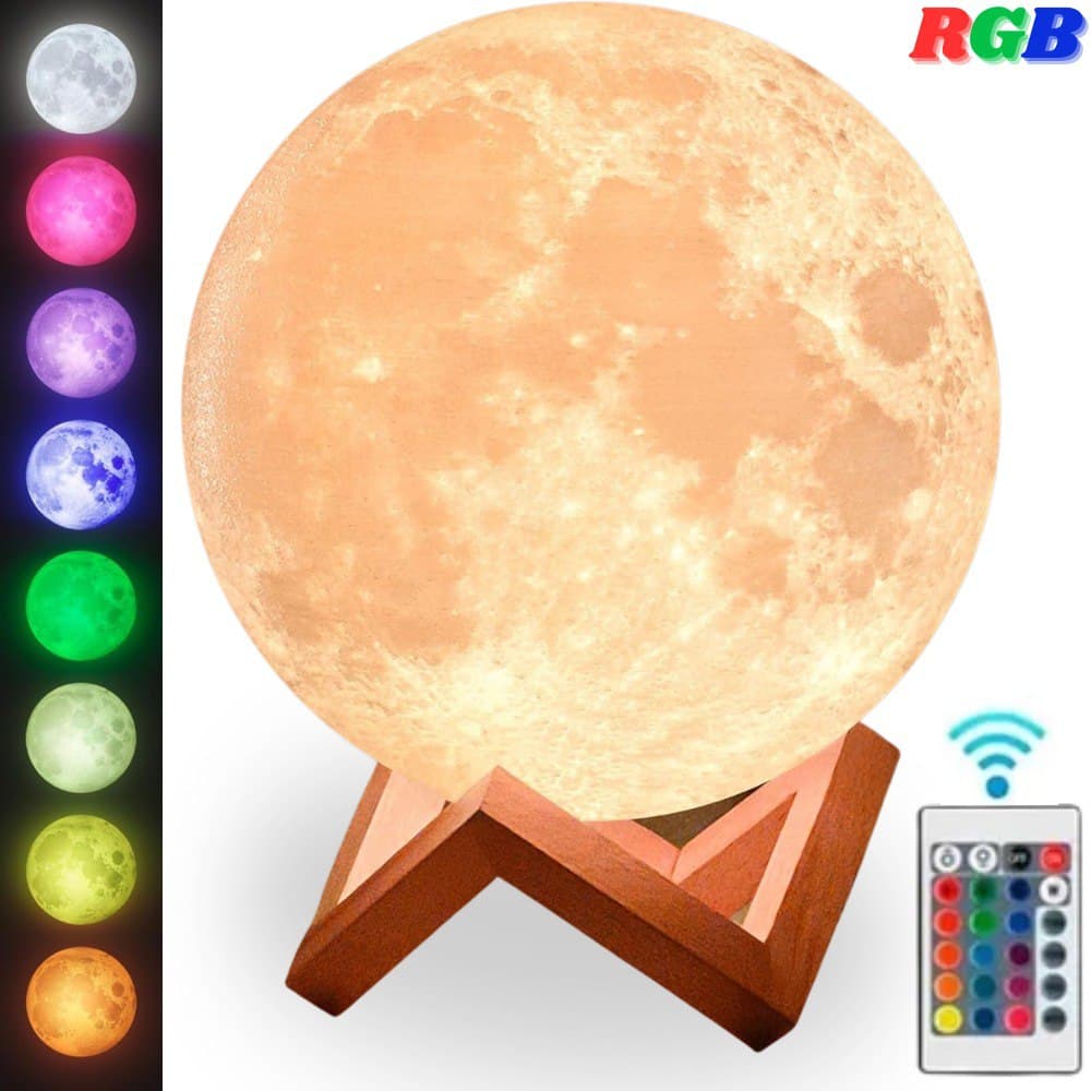 Lampara De Mesa Luna Llena 3D