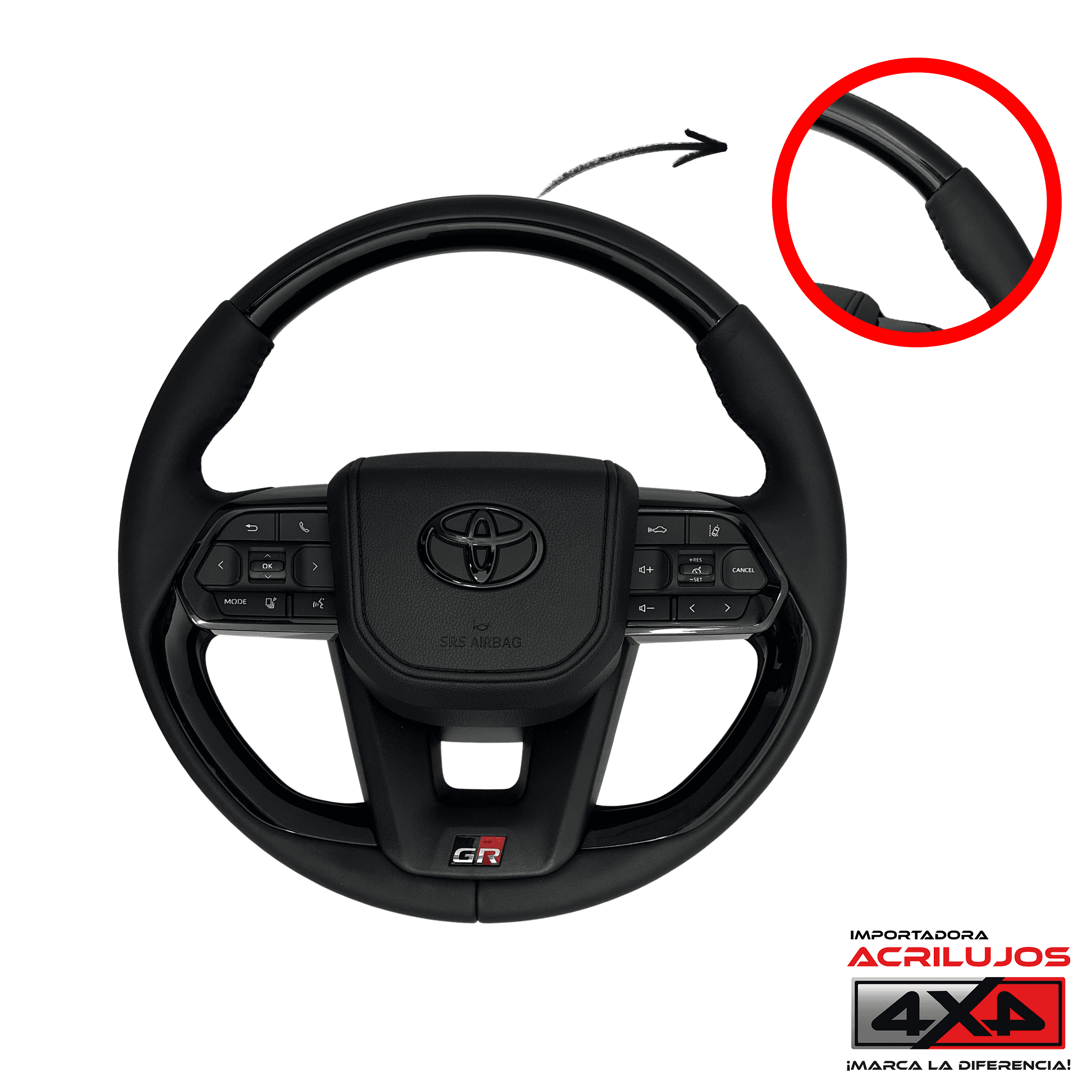 Timón Toyota LC300 GR detalles negros