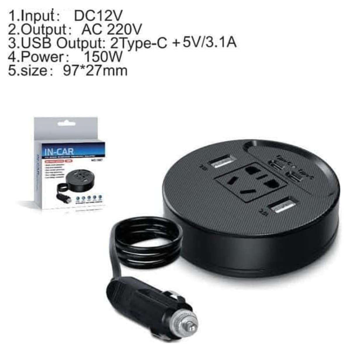 Cargador Adaptador Carro 3USB TIPOC 