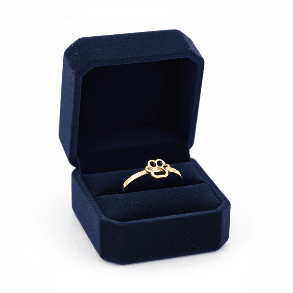 Anillo Huellita Dorado Talla 7