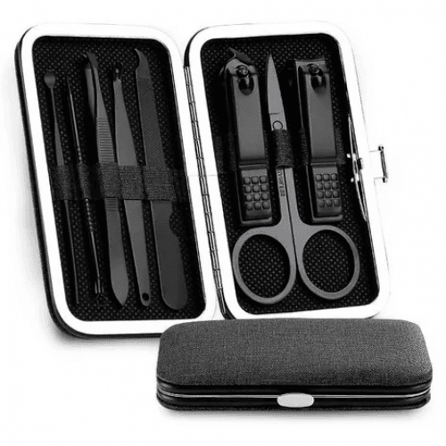 Set Estuche Kit Manicure Corta uñas Negro