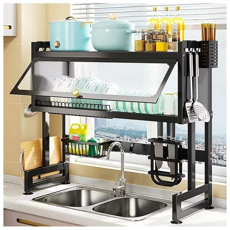 Escurridor Platos Loza Con Tapa De 65 CM