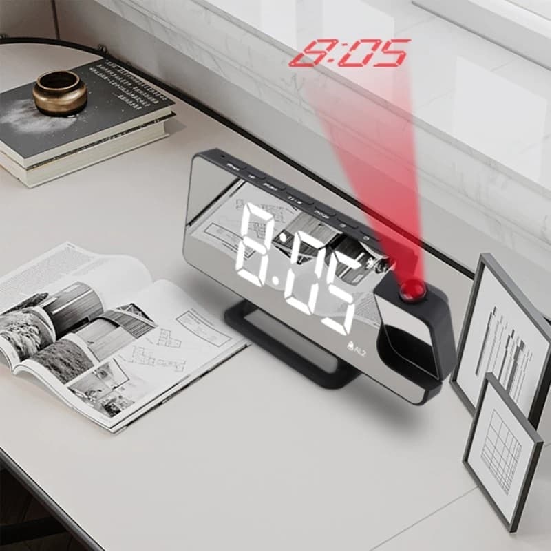 Reloj proyector digital con alarma fecha