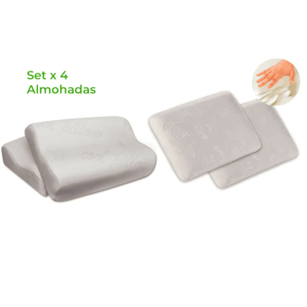 X2 Almohadas Cervicales Altas + X2 Estan