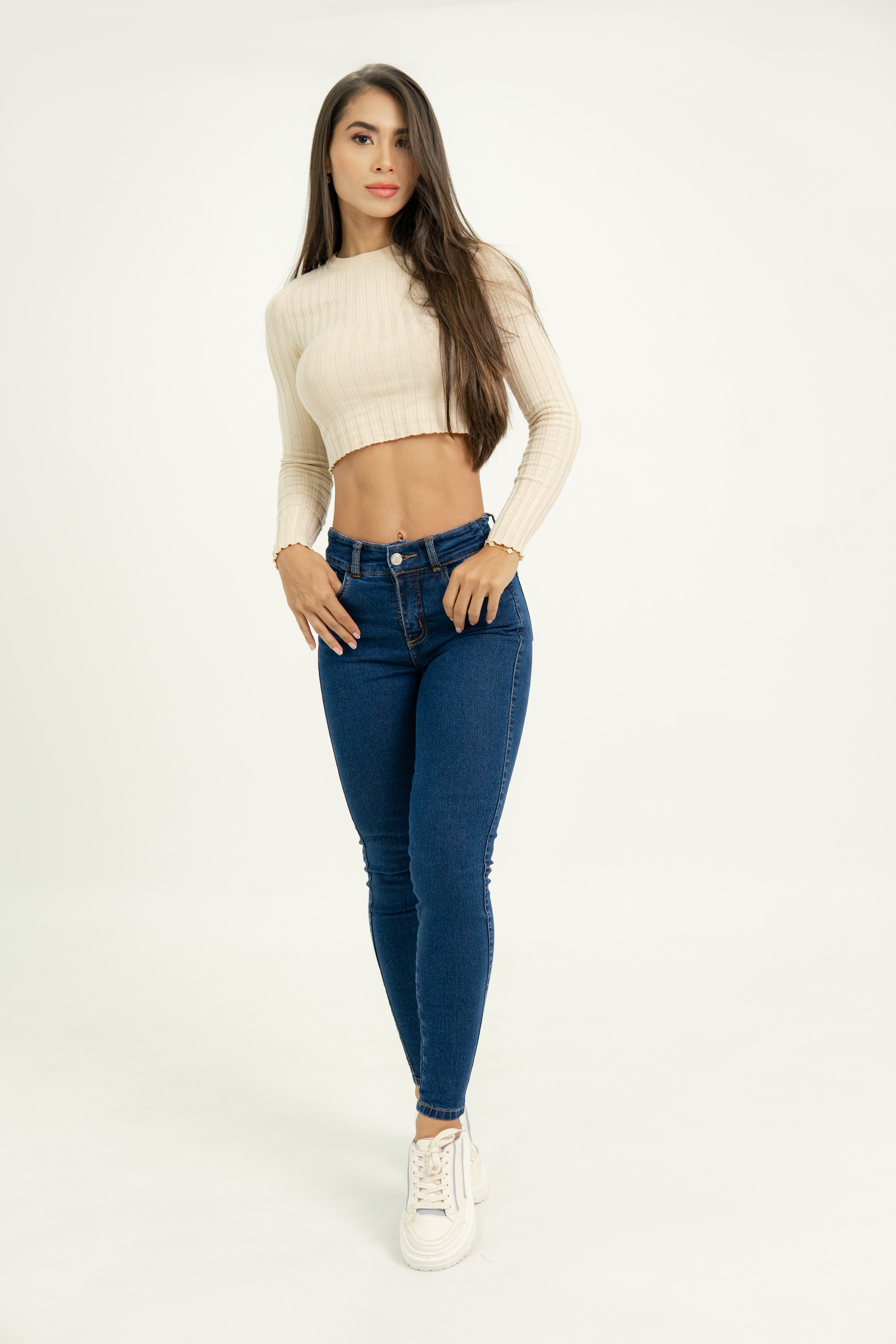Jean skinny, azul, tiro medio Ref 0031