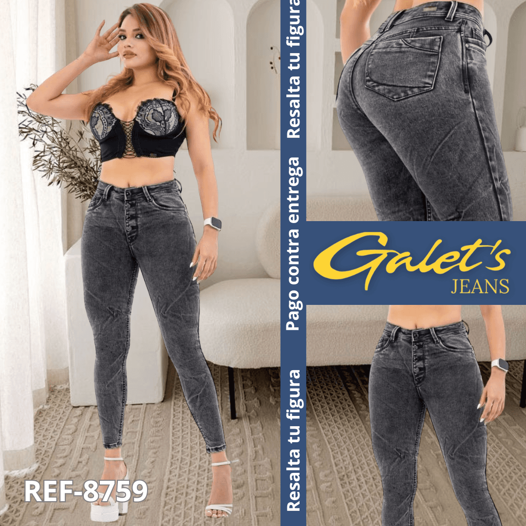 JEANS DAMA GRIS 8759