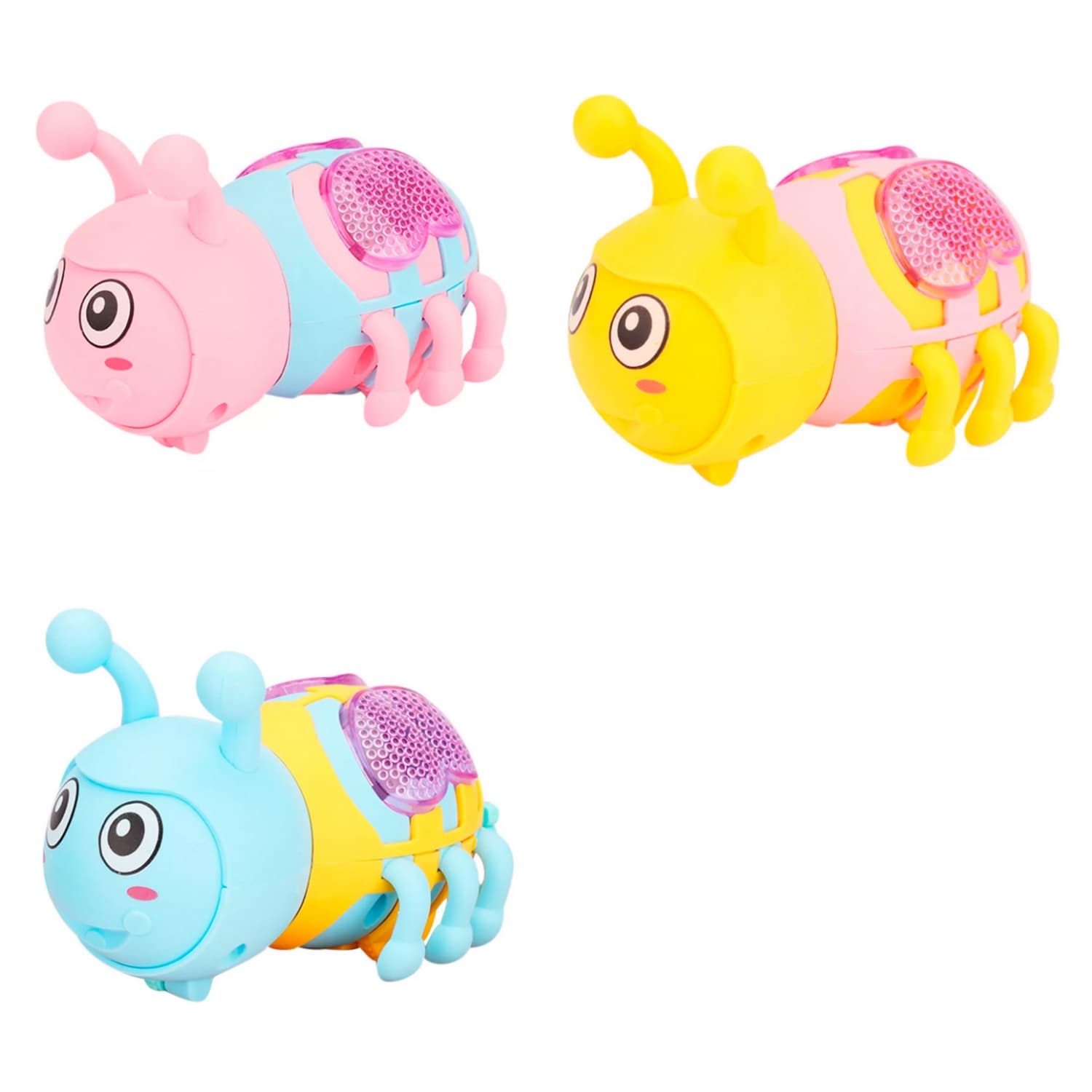 Carros De Cuerda Abeja Luces Juguete X 3