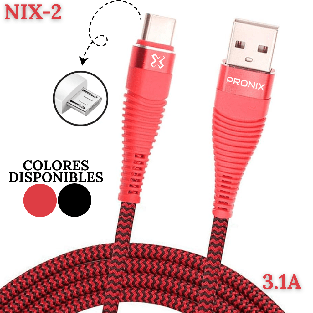 Cable Cargador Acordonado Pronix Nix-2