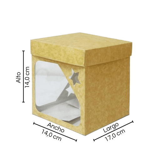 Caja cubo 14x14 con ventana x12und