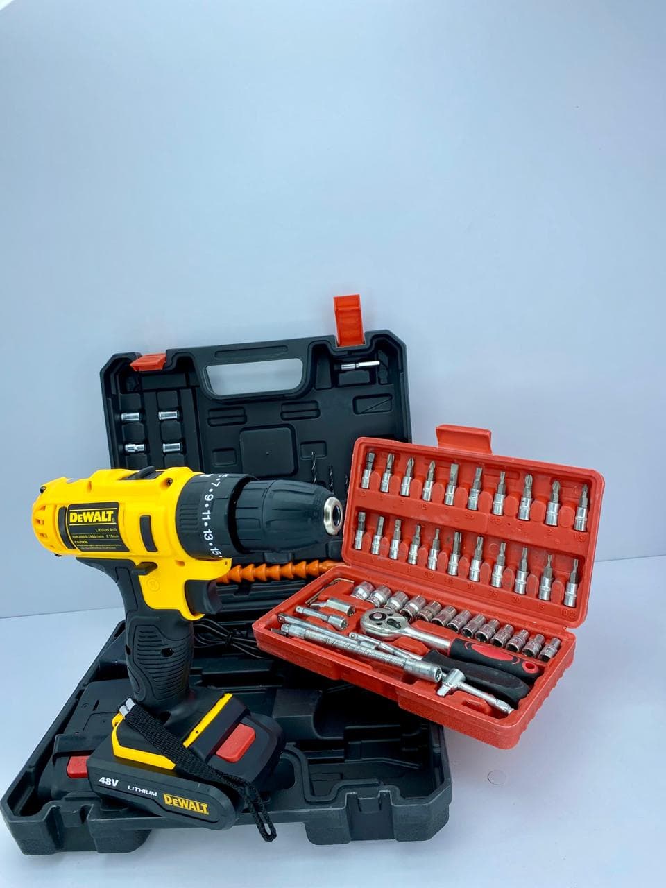 Duo taladro 2 bat + caja herramienta