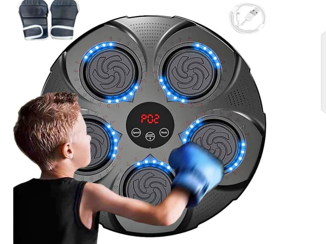 Maquina de Boxeo Musical Bluetooth Negra