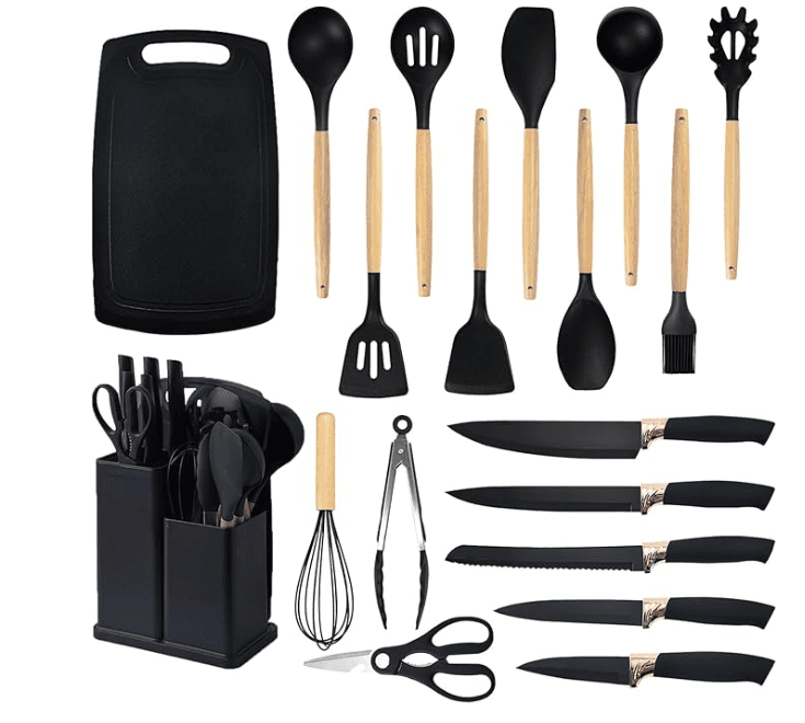 Set Utensilio de cocina X19 piezas Negro