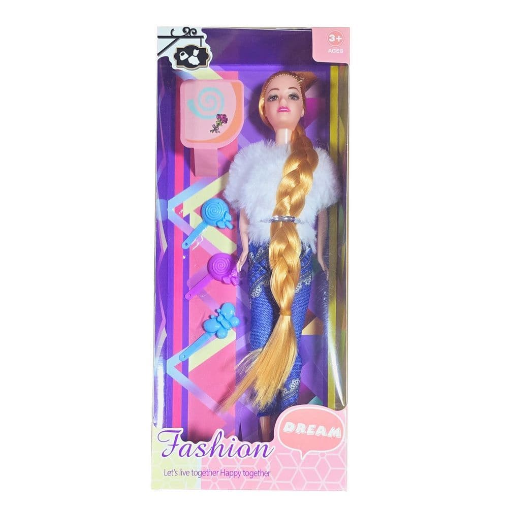 Muñeca Vestido Ganchos Cabello Juguete