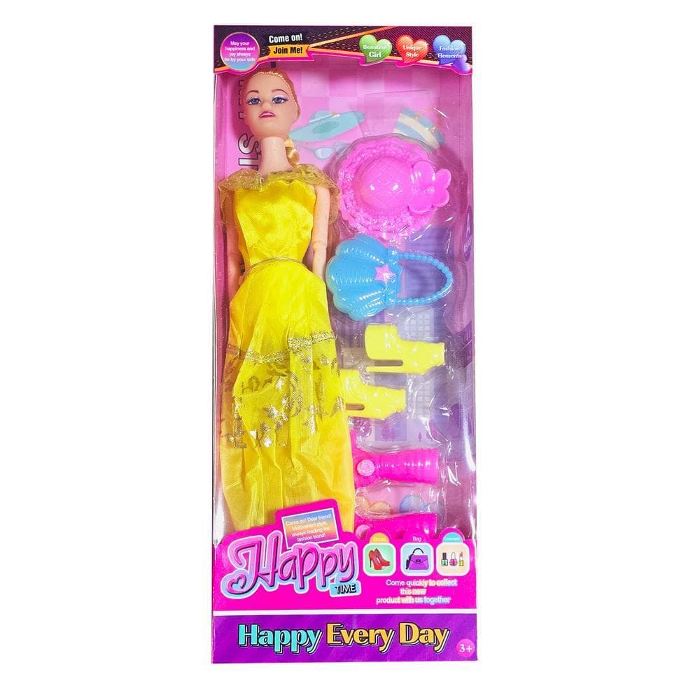 Muñeca Vestido Sombrero Bolso Tacones Bo