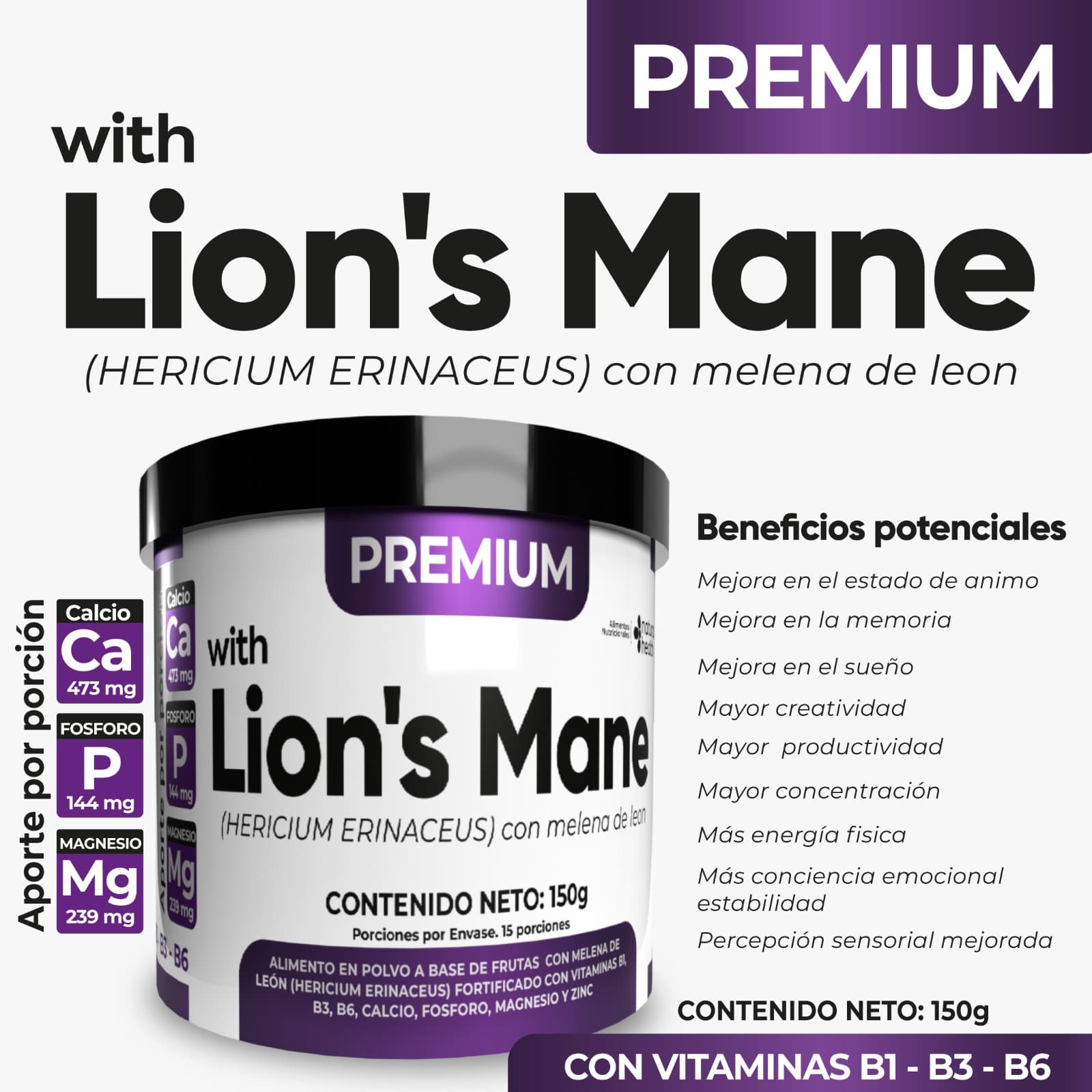 Lion´s Mane sabor Frutos Rojos x150 gr