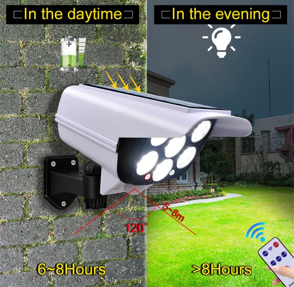 LAMPARA SOLAR TIPO CAMARA 77 LED CONTROL