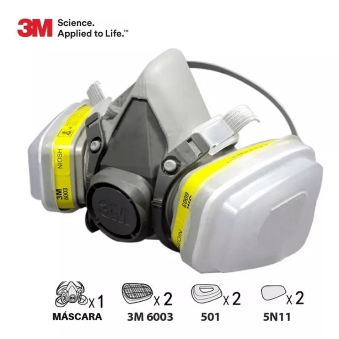 Mascara respirador 3m + filtros 3m 6003