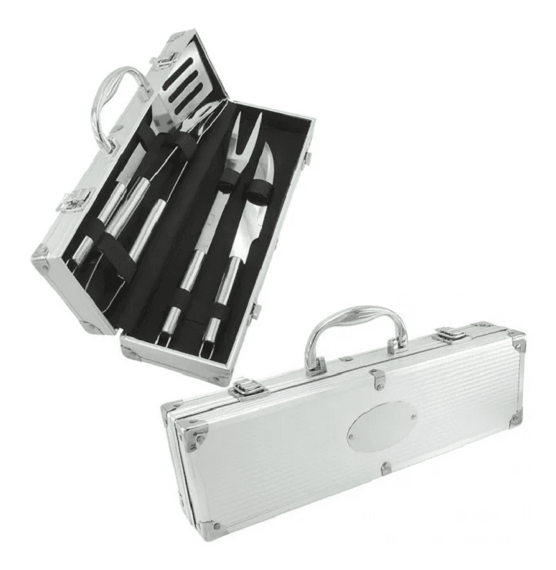 Set De 4 Utensilios Para Asado Bbq Con M