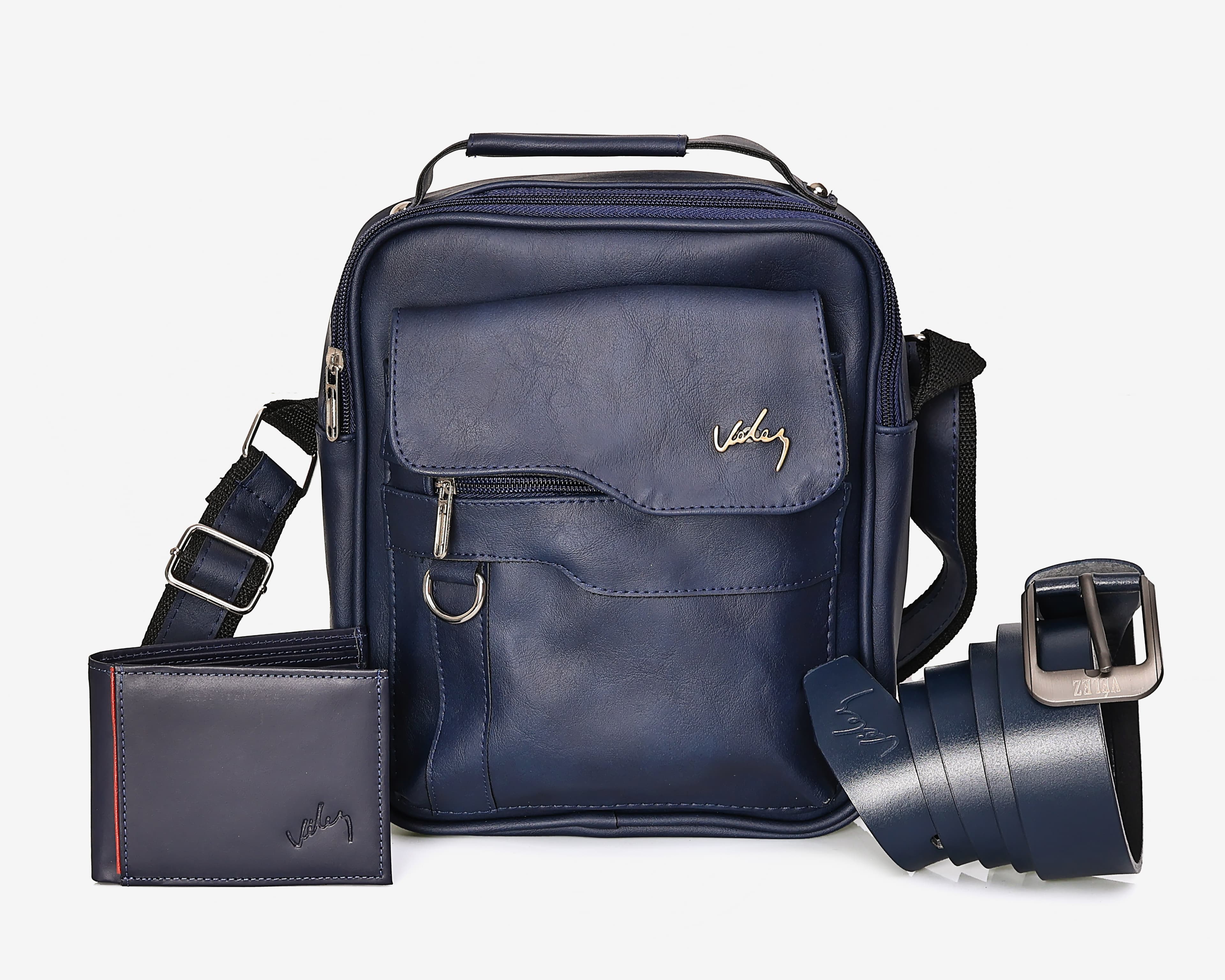 Trío Velez Bolso 26 cm Correa Billetera