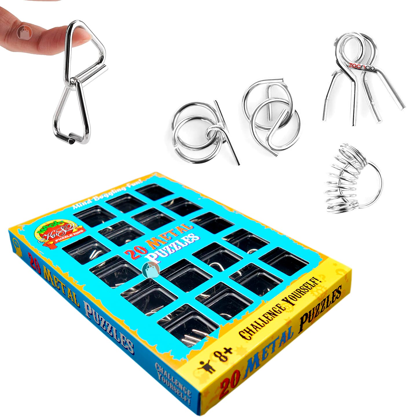 Rompecabezas Metal Puzzle 20 Pcs Iq Test