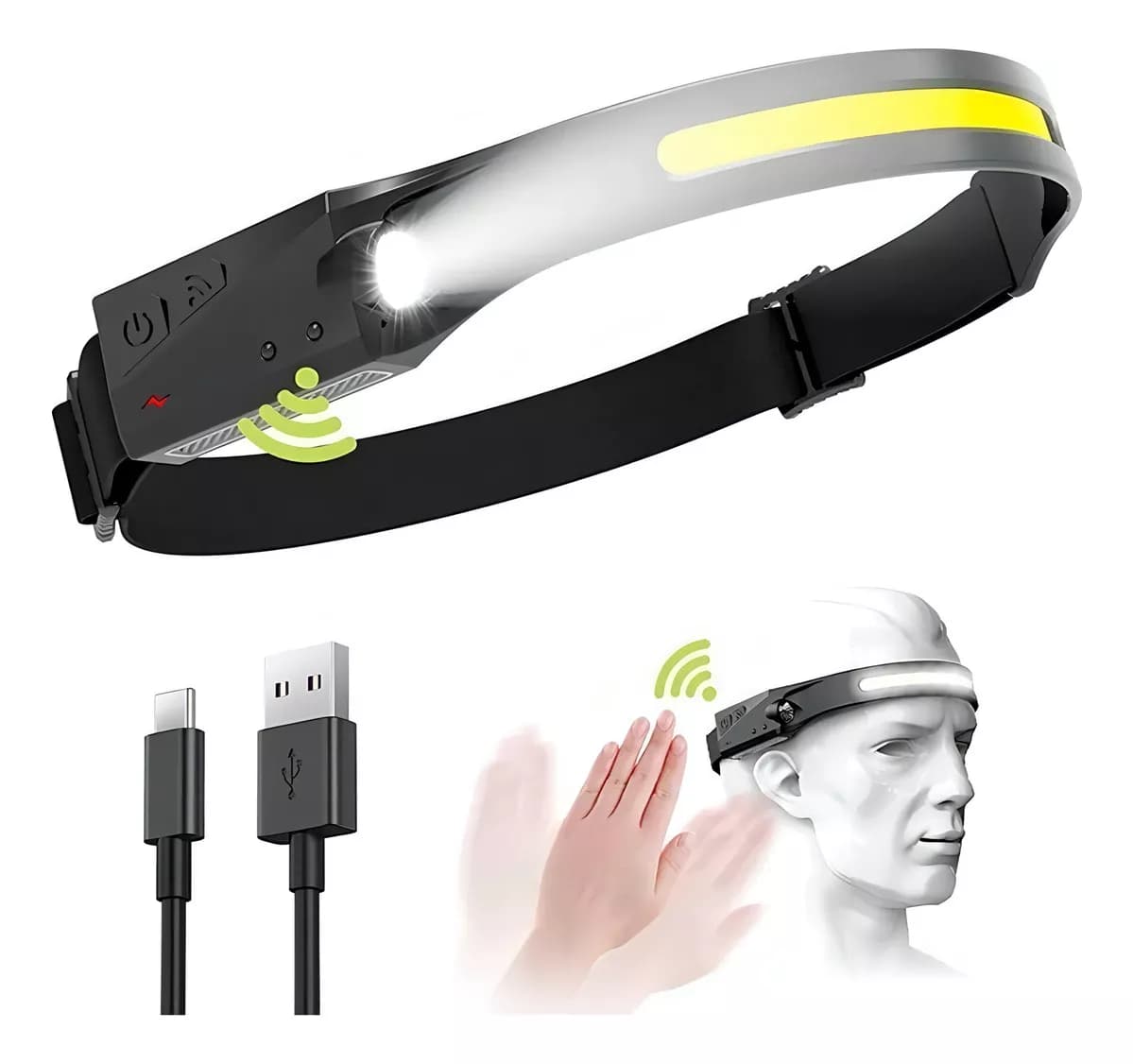 Linterna Frontal Luz Led Camping De Cabe