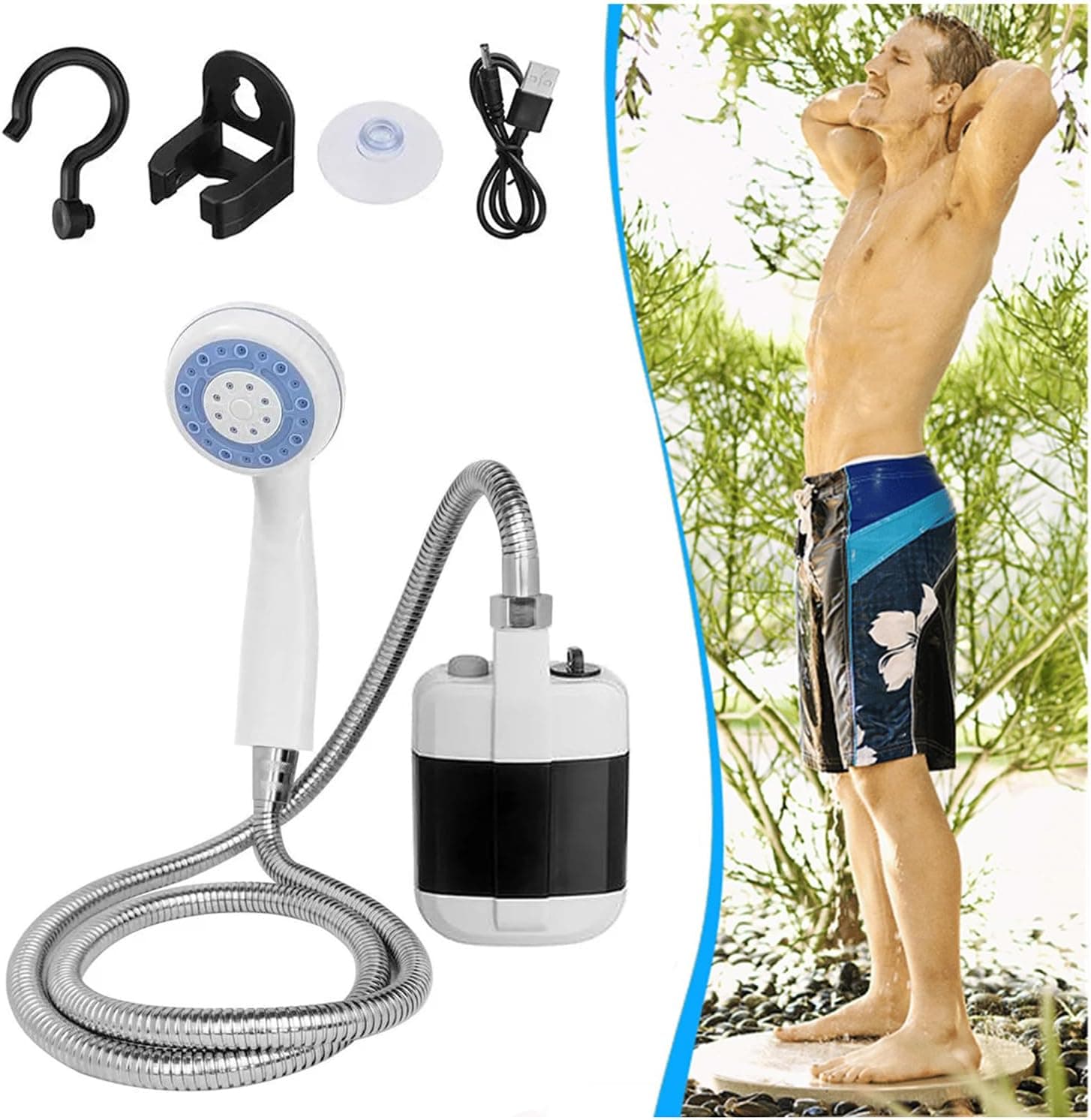 Ducha Portatil Electrica Para Campamento