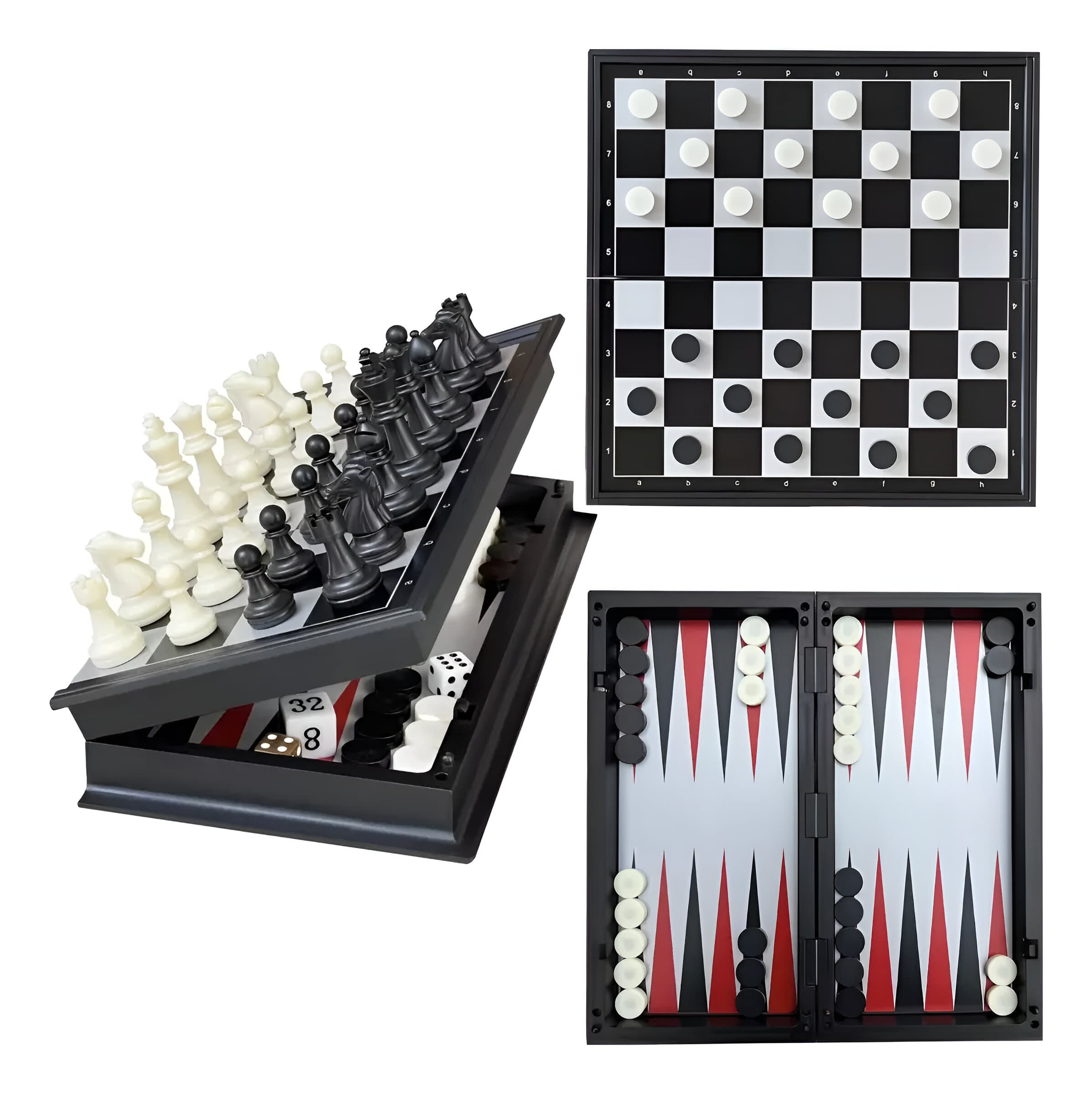 Juego De Mesa Estrategia 3 En 1 Ajedrez