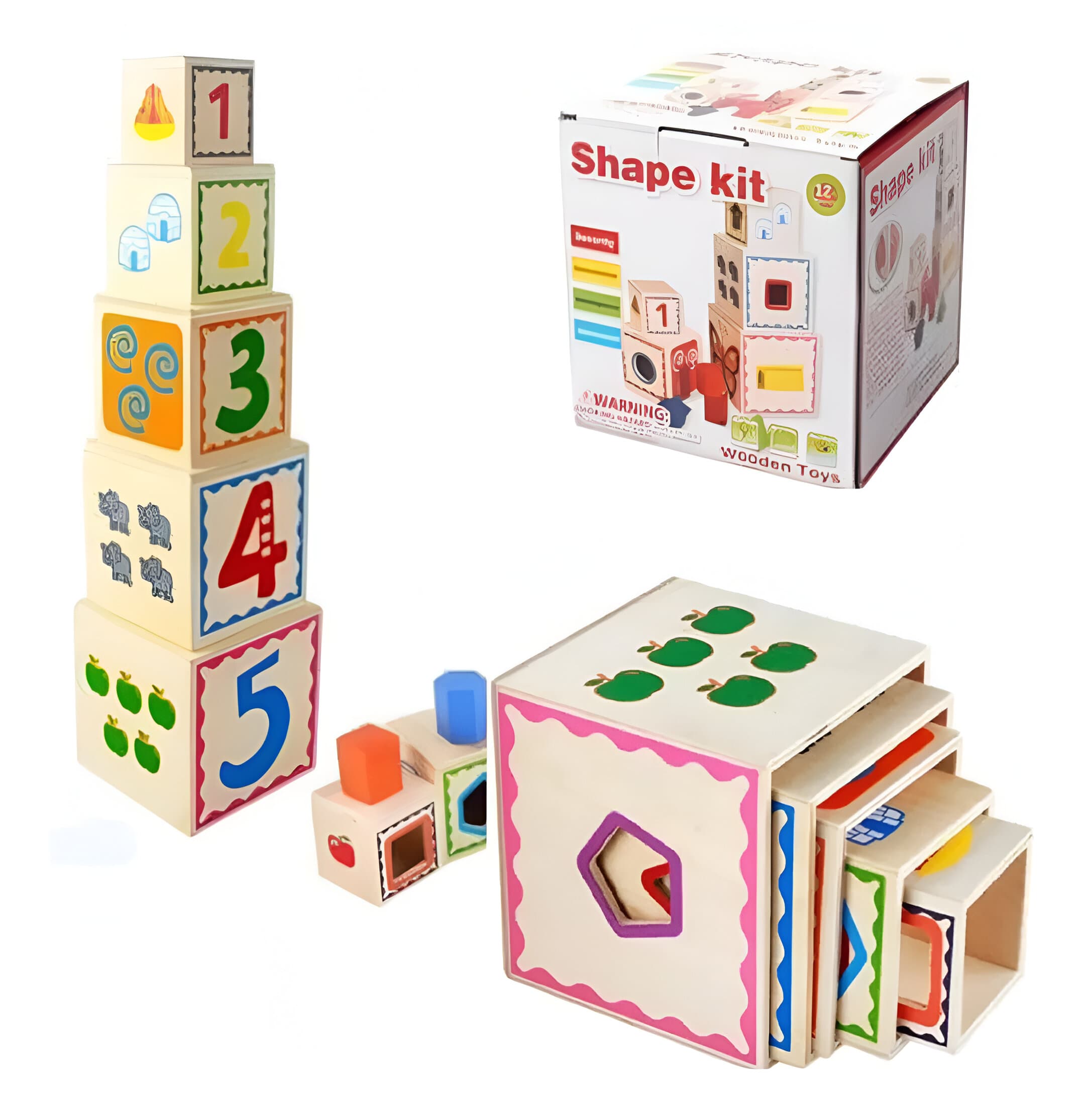 Juego Set Cubos Encastre Figura Geometri