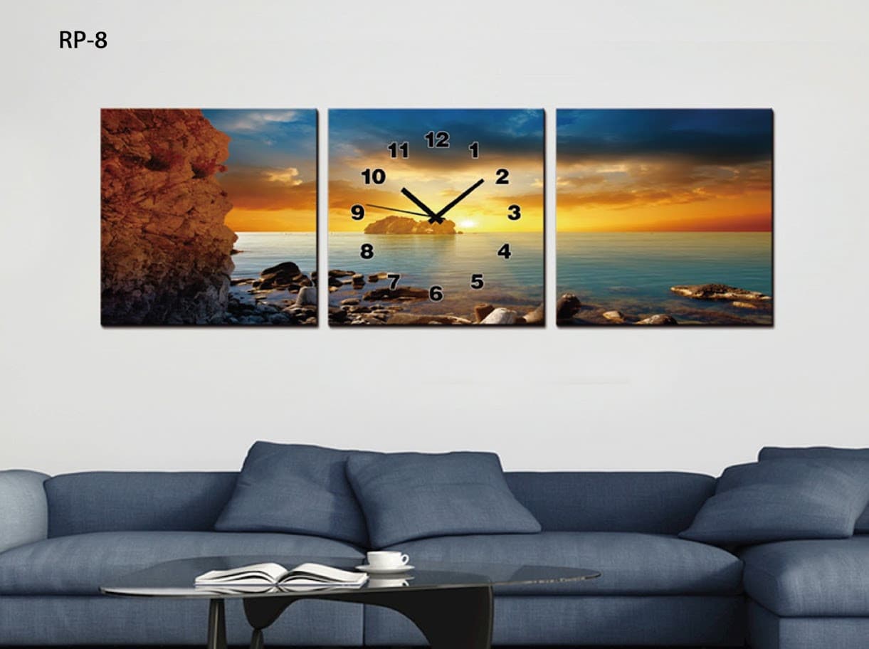 RP-8 RELOJ PARED ESTILO POLIPTICO 3 PIEZ