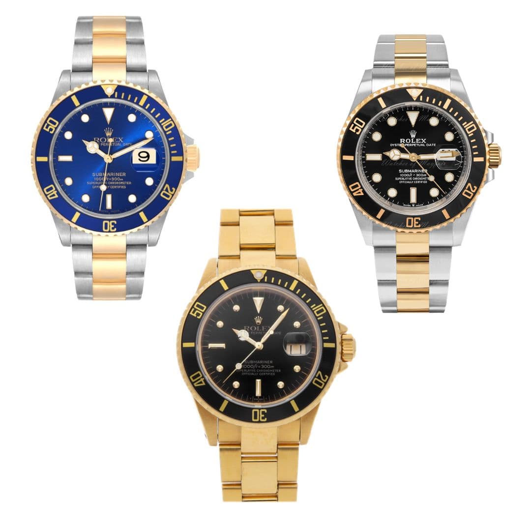 SUBMARINERX3+BICOAZUL+DORADO+BICONEGRO