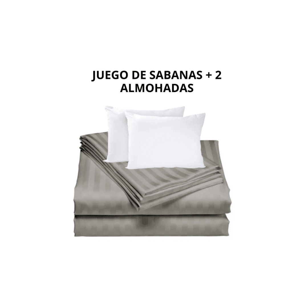 COMBO SABANA+ 2 ALMOHADAS EN ALGODÓN SIL